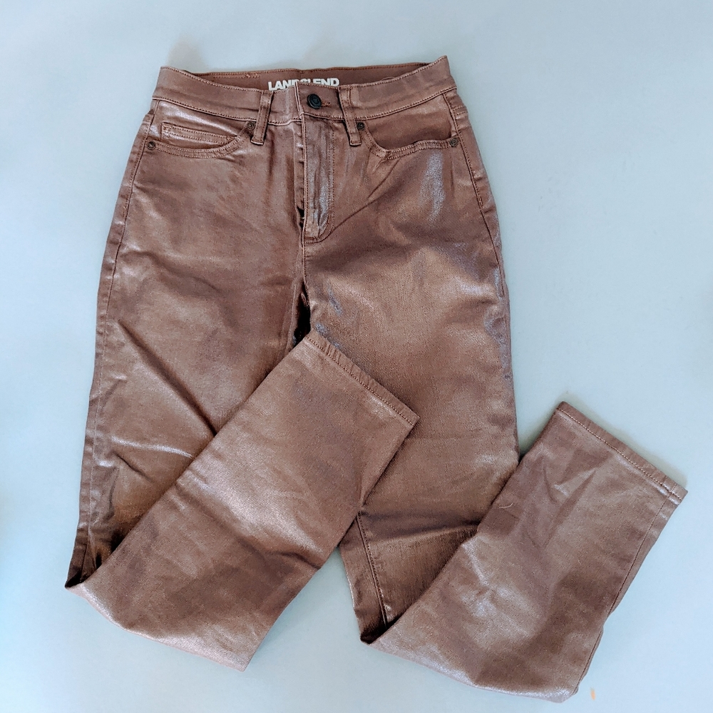 High Rise Shimmer Ankle Jeans - Picture 4 of 8